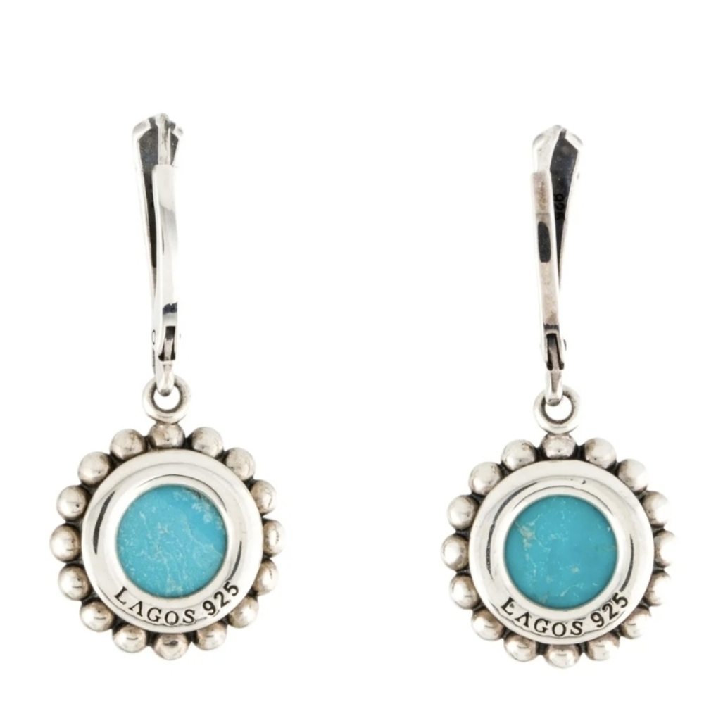 Lagos Turquoise Small Maya Drop Earrings - Picture 2 of 6
